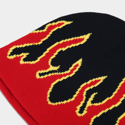 Flame Print Knit Beanie