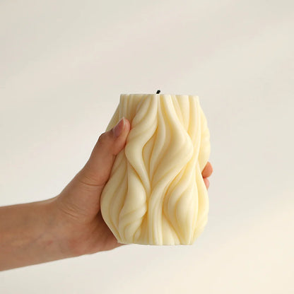 Wavy Cylinder Candle Mold