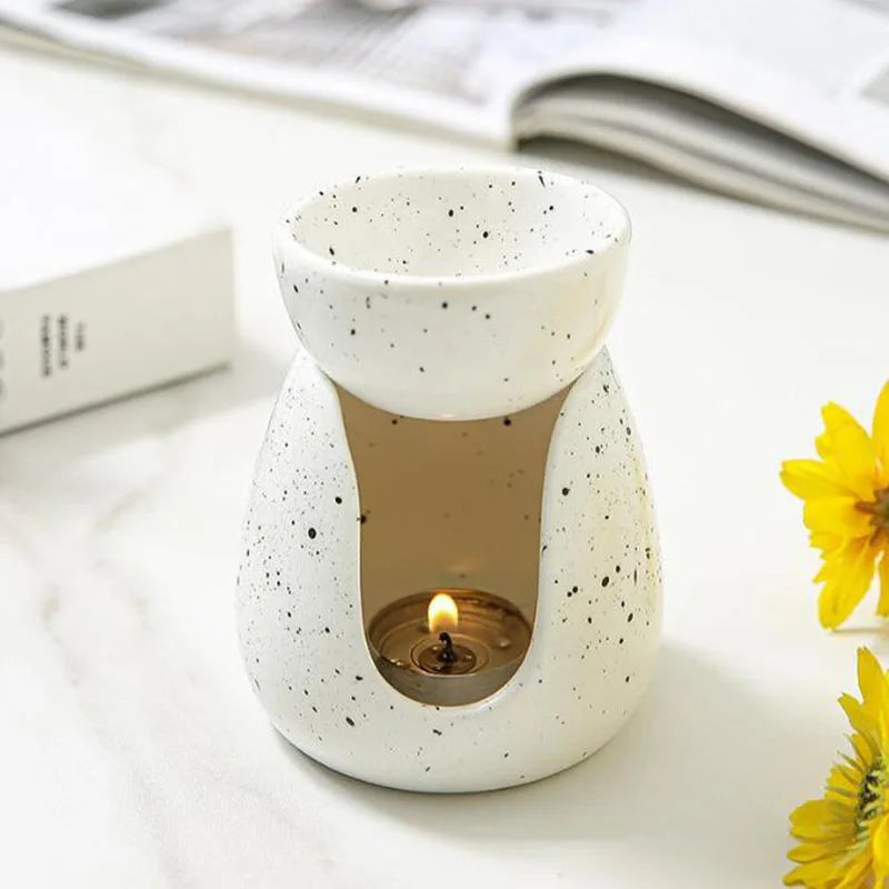 White Granulated Porcelain Irregular Essential Oil Burner