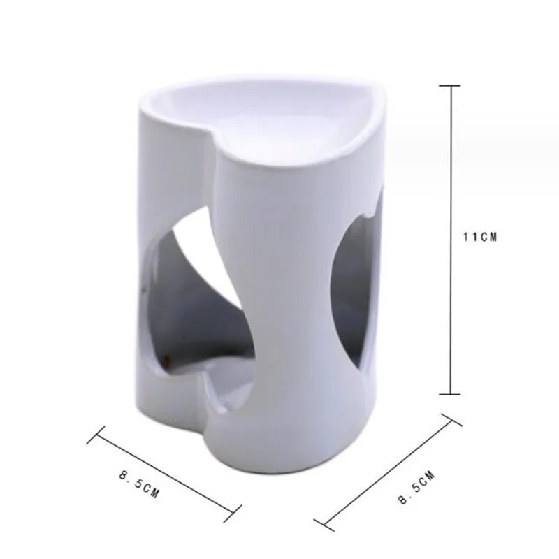 White Porcelain Heart Essential Oil Burner