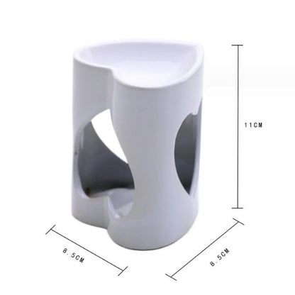 White Porcelain Heart Essential Oil Burner