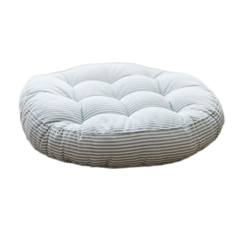 Striped Tufted Round Meditation Pillow