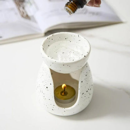 White Granulated Porcelain Irregular Essential Oil Burner