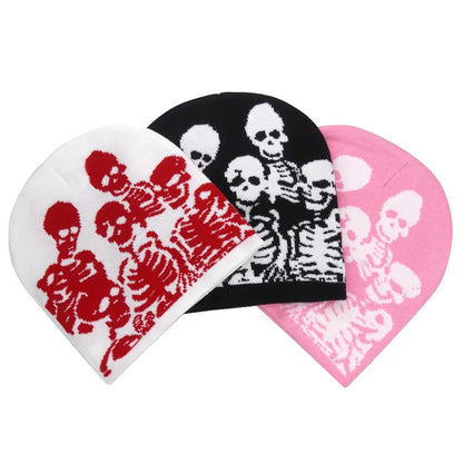 Skeletons Print Knit Beanie