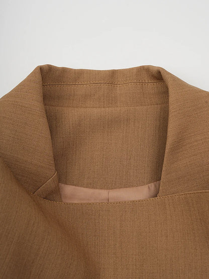 Neutral Tweed Detachable Shawl Blazer