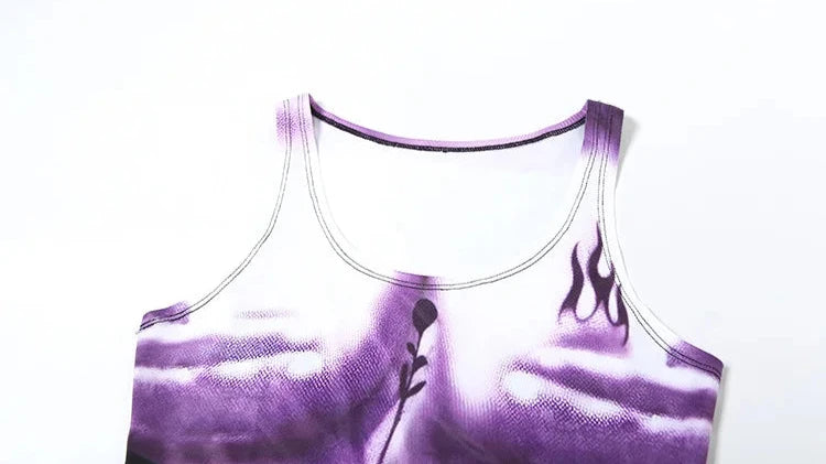 Purple Silhouette Spaghetti Strap Top