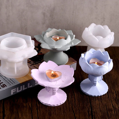 Lotus Flower Candle Holder Mold