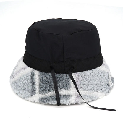 Plaid Fleece Bucket Hat