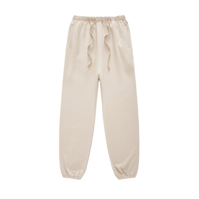 Neutral Solid Color Jogger Sweatpants