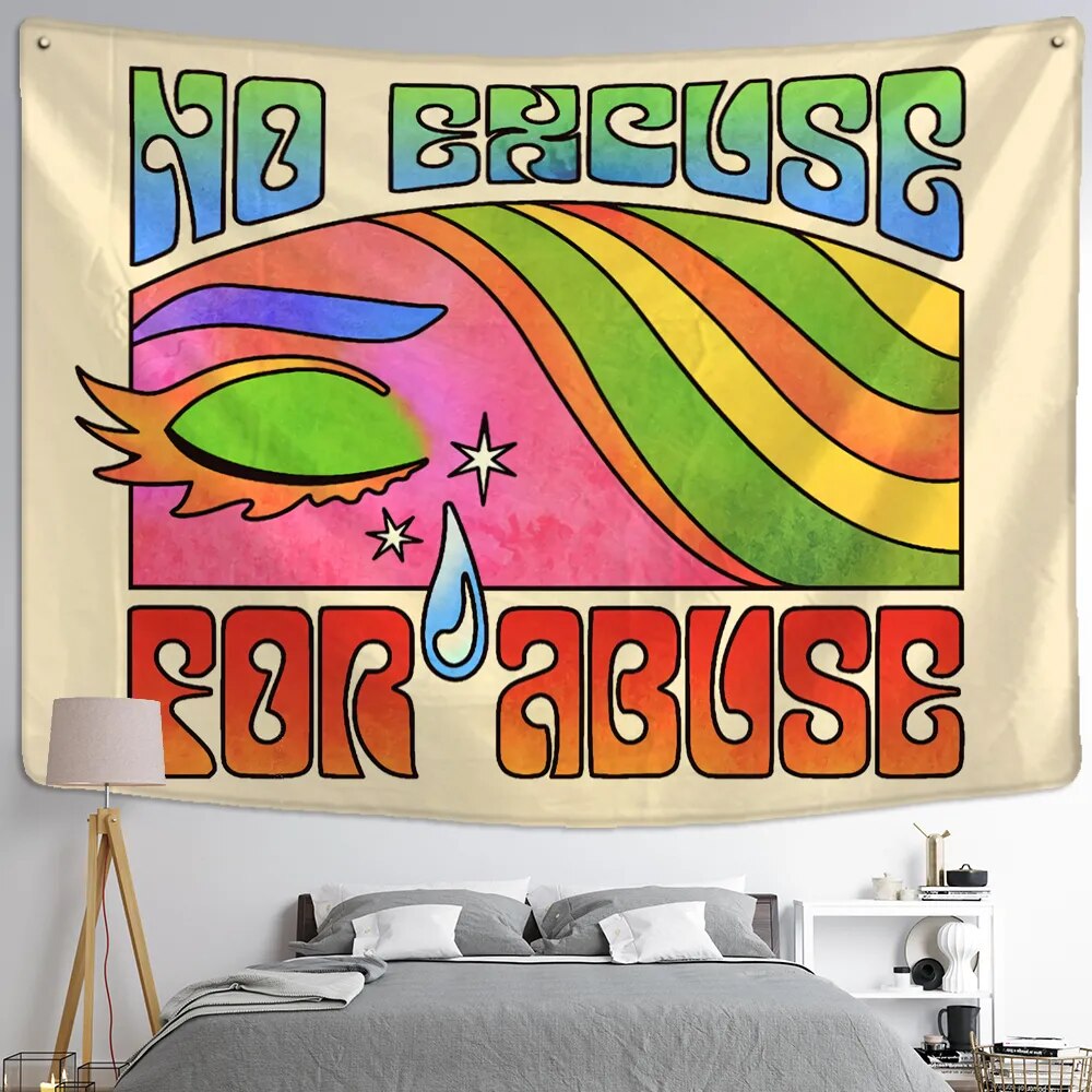 No Excuse For Abuse Tapestry