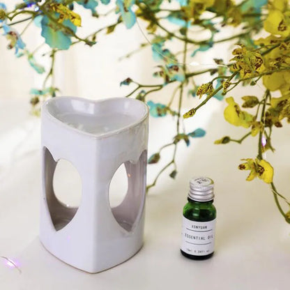 White Porcelain Heart Essential Oil Burner