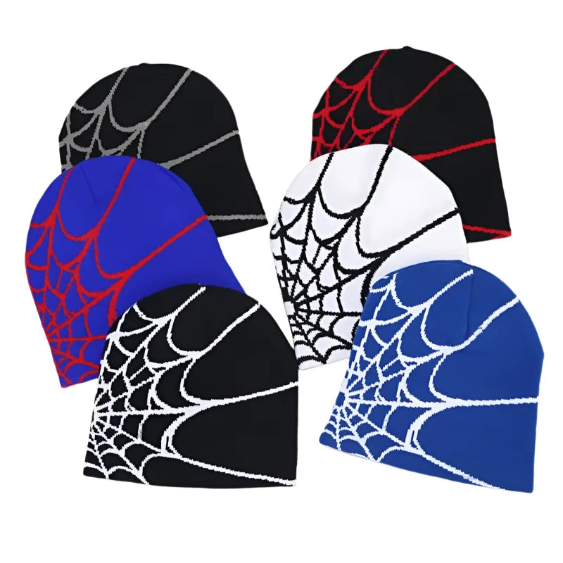 Two Toned Spider Web Knit Beanie