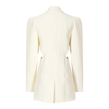 Neutral Bra Side Hollow Out Front Split Blazer