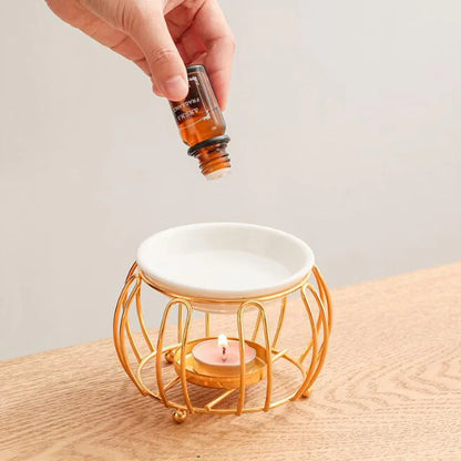 Metal Pumpkin Essential Oil Burner