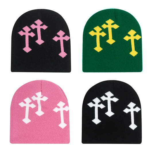 Knit Triple Cross Beanie