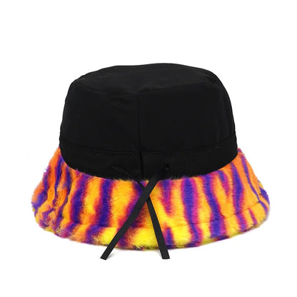 Moody And Neon Zebra Fur Bucket Hat