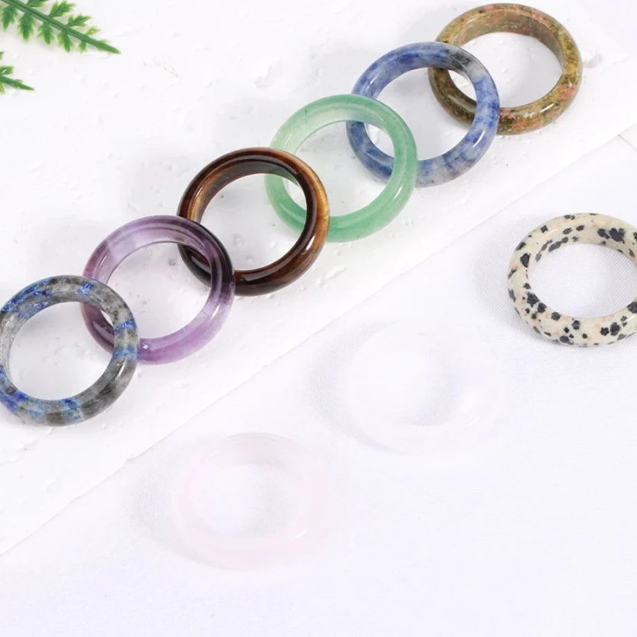 Polished Crystal Circle Ring