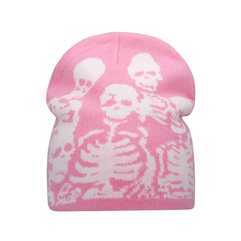 Skeletons Print Knit Beanie