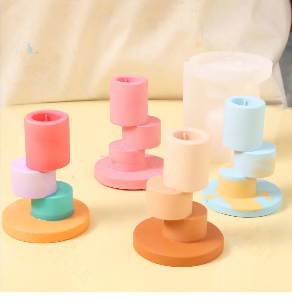 Asymmetric Stick Candle Holder Mold