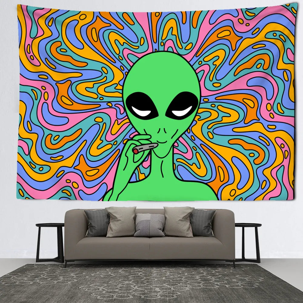 Multicolor Swirl Background Alien Blazing Tapestry