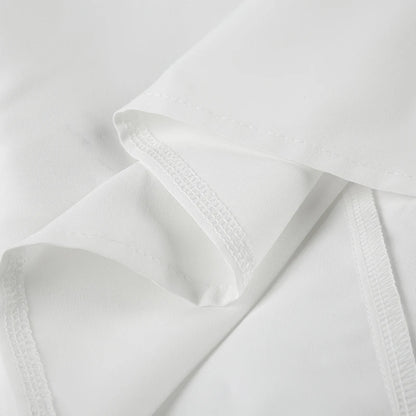 White Button Up Back Tie Long Sleeve