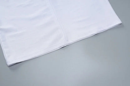 White Turtleneck Front Zip-Up Long Sleeve Mini Dress