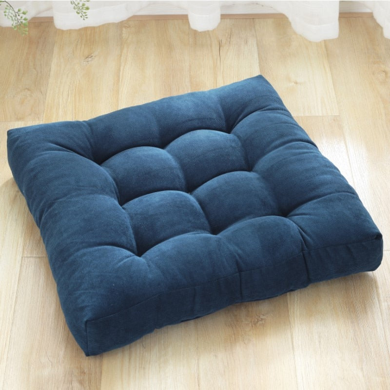 Solid Color Corduroy Tufted Square Meditation Pillow