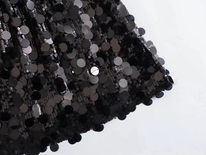 Neutral Sequin Mini Skirt