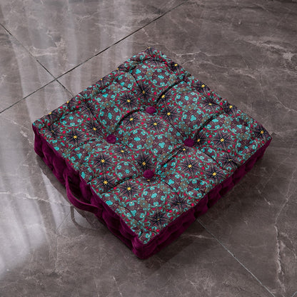 Bohemian Mandala Tufted Square Meditation Pillow