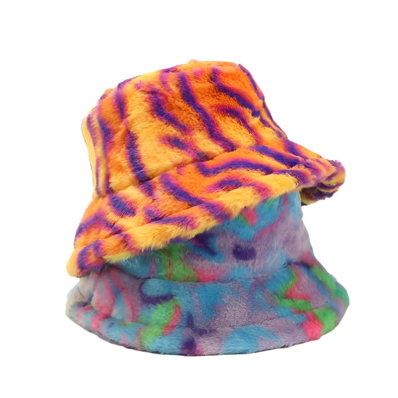 Moody And Neon Zebra Fur Bucket Hat