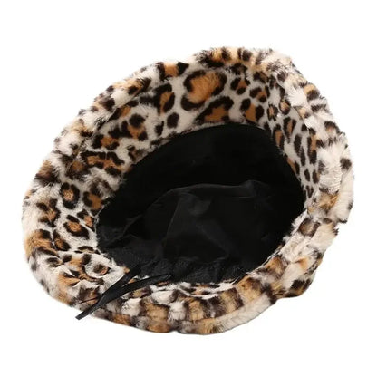 Brown Cheetah Fur Bucket Hat