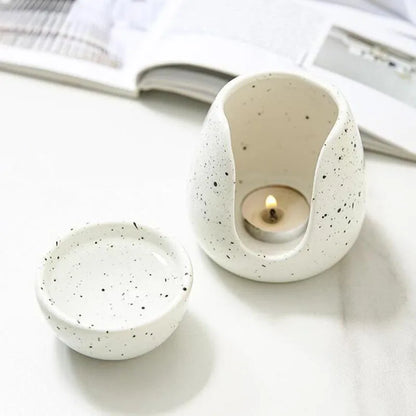 White Granulated Porcelain Irregular Essential Oil Burner