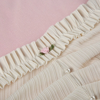 Pink Fake Beige Ruched Under Shirt Long Sleeve