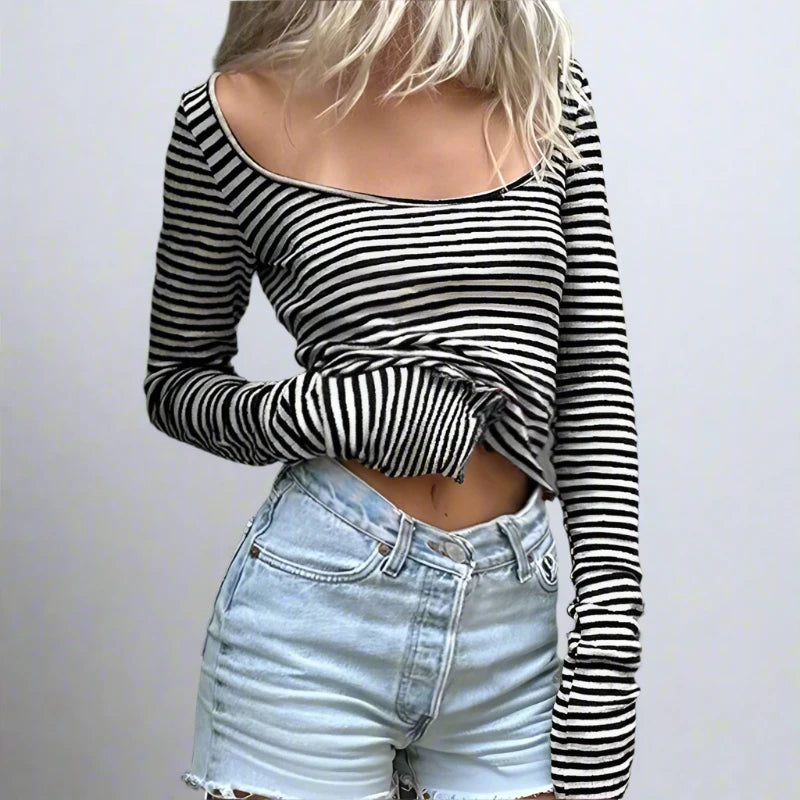 Black And White Stripe Long Sleeve