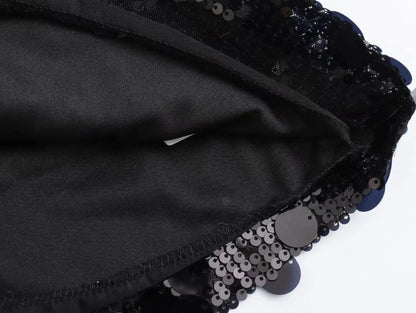 Neutral Sequin Mini Skirt