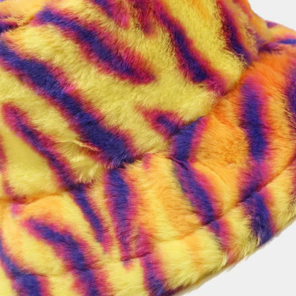 Moody And Neon Zebra Fur Bucket Hat