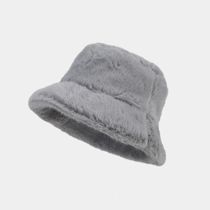 Solid Color Fur Bucket Hat