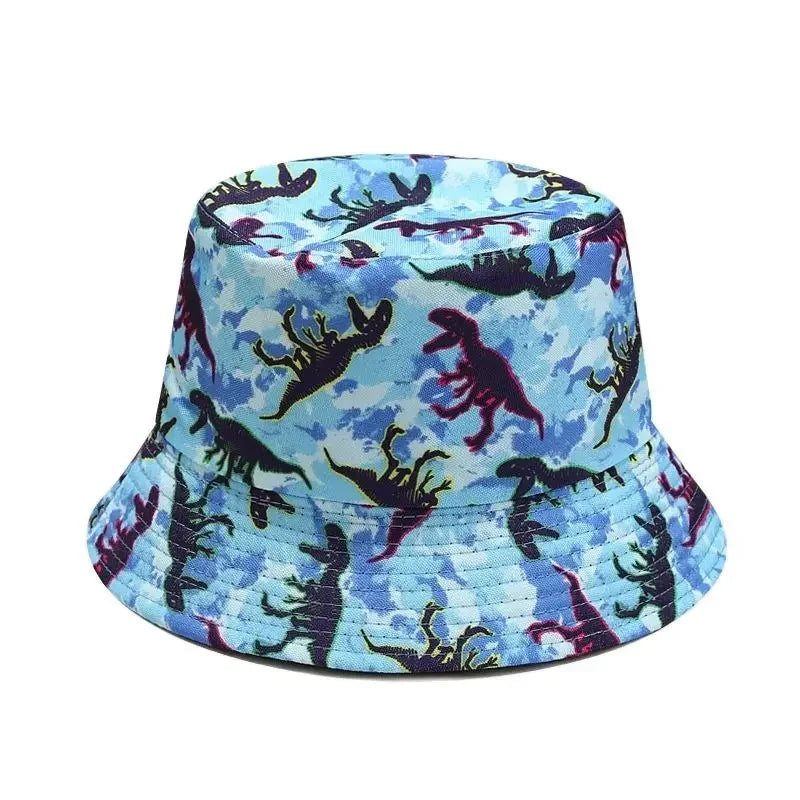 Dinosaur Print Cotton Reversible Bucket Hat