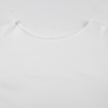 White Cut Off Long Sleeve T-Shirt