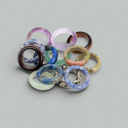 Polished Crystal Circle Ring