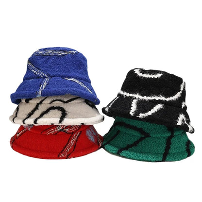 Fleece Swirl Print Bucket Hat