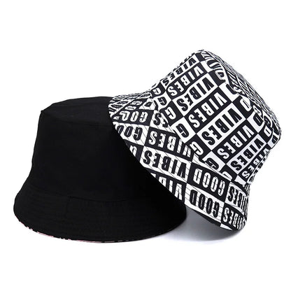 Cute But Psycho Print Cotton Reversible Bucket Hat