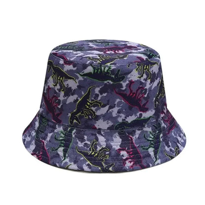 Dinosaur Print Cotton Reversible Bucket Hat