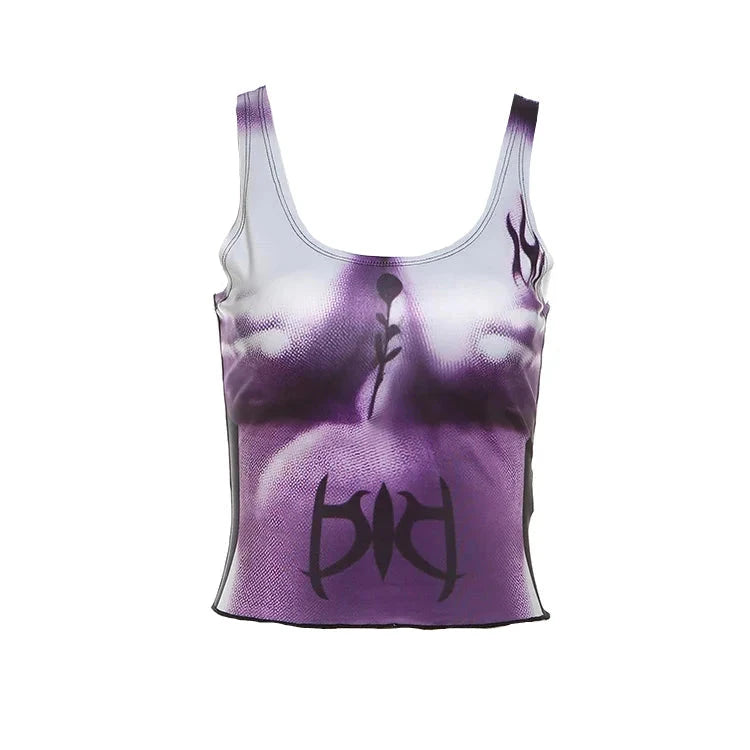 Purple Silhouette Spaghetti Strap Top