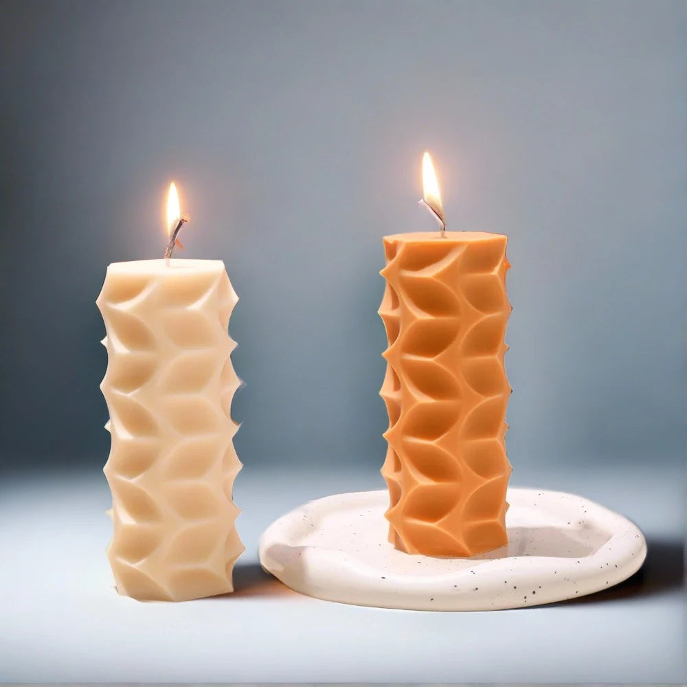 Indented Cylinder Candle Mold