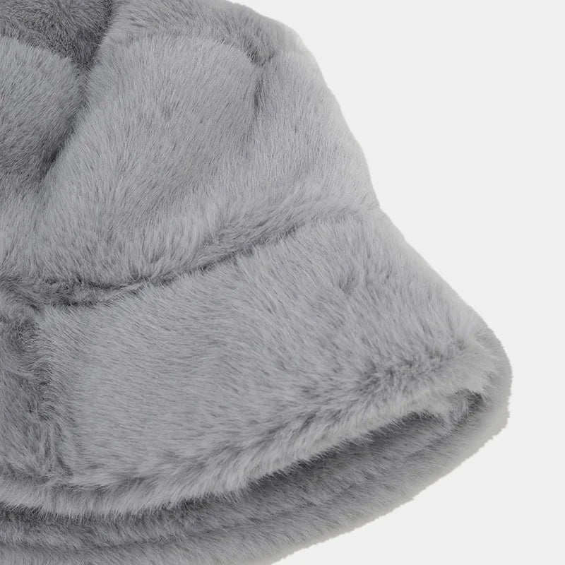 Solid Color Fur Bucket Hat