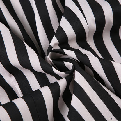 Black And White Stripe Button Up Long Sleeve