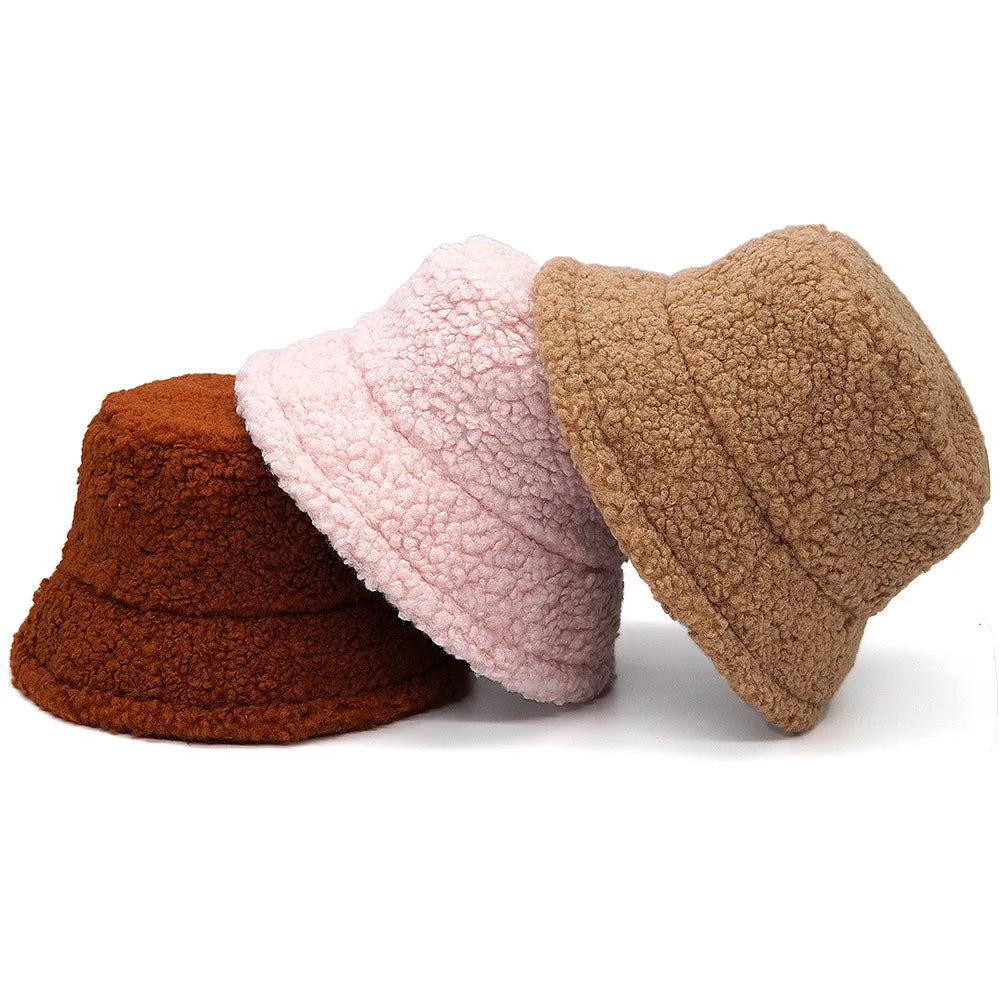 Solid Color Fleece Bucket Hat