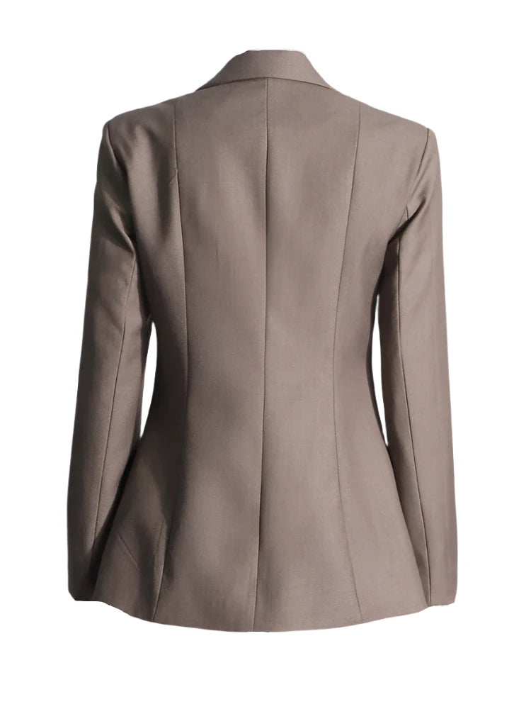 Neutral Double Front Tie Blazer