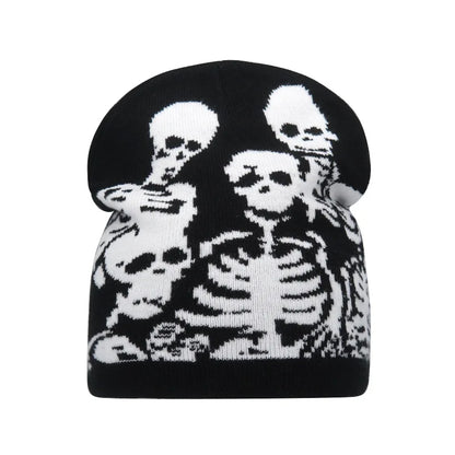 Skeletons Print Knit Beanie